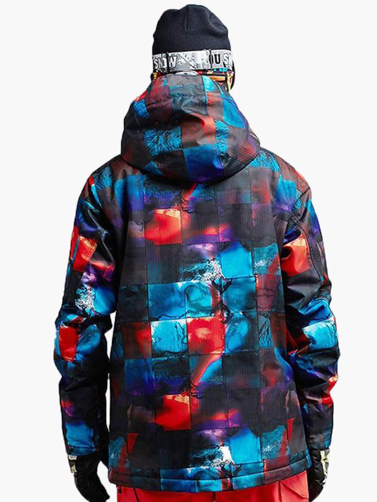 Colorful Printed Ski Jacket and Pants Set Snow Suit Windproof 