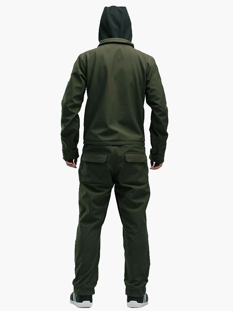 Men's One Picece Snowboard Ski Suits Slope Star Army Green Jumpsuit –