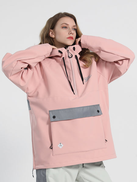 Unisex Winter 2021 Light Pink Waterproof Colorful Fluorescent Ski Jacket