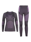 Purple underwear women's ski equipment quick-drying wicking function underwear set