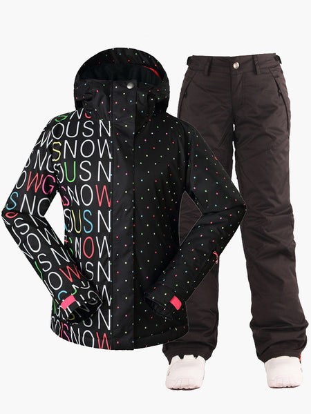 Winter women's suit, ski suit, windproof, waterproof, warm