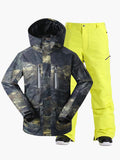 15K Windproof & Waterproof ArmyGreen Ski Jacket and Pants Set Snow Suit Ski and Snowboard Suit