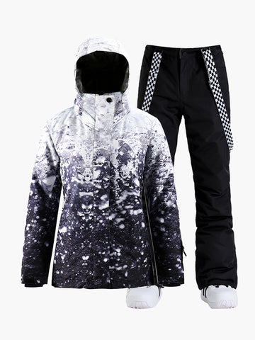 Waterproof Pure White Ski Jacket And Montgomery Straps Pants Set For Women  Snowboard Suit For Winter Sports And Costume HKD231106 From Musuo10, $45.16