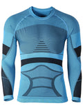 Winter Blue Men Ski Thermal Underwear Set Quick-drying