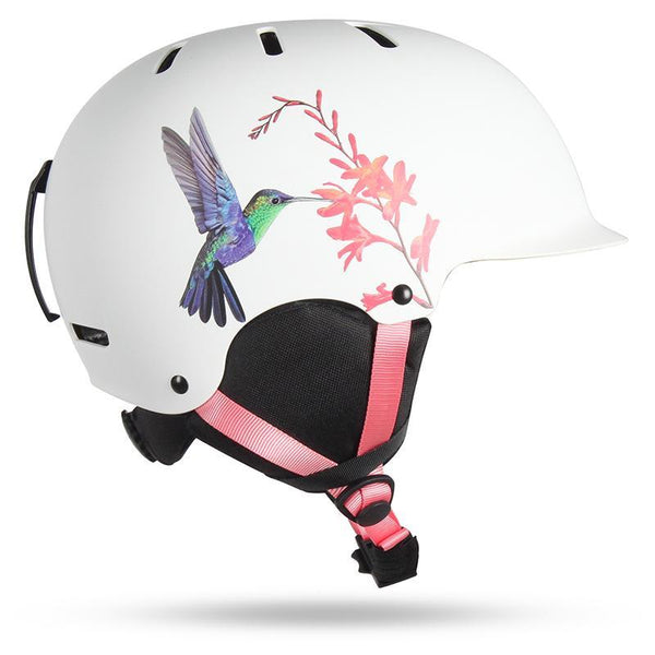 Hummingbird Print Ski Helmet, Integrally Lightweight EPS Snowboard Ski Riding Protective Gear