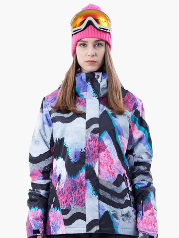 ski Suit Outdoor Winter Women's Snowboard Jacket Keep Warm Ski Jacket  Splash Ink ski Suit Female Windproof Snow Coat Snow Suit (Color : 2, Size :  X-Small), Jackets -  Canada