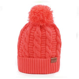 Winter Knit Faux Fur Pompoms Beanie Hat