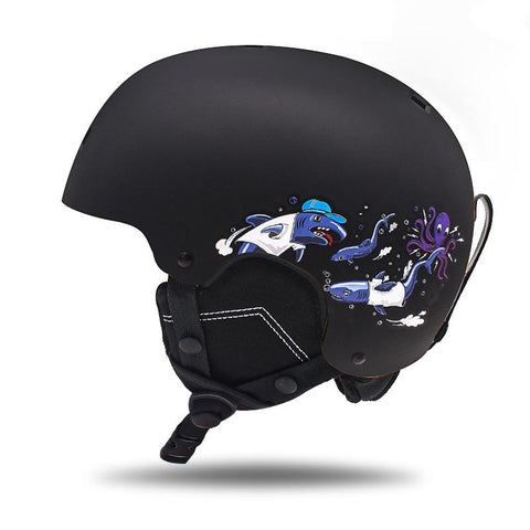 black Ski helmet children outdoor ski equipment snowboard protective gear sports dual-board snow helmet