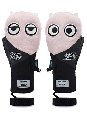 Cute Big Eyes Plush Men And Women Waterproof And Wear-Resistant Ski Gloves