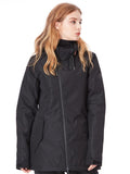 Womens Black Ski Jacket 10K Windproof and Waterproof Snowboard Jacket