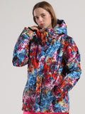 Womens Colourful Snowboard Jacket 10K Windproof and Waterproof Ski Jacket，Machine washable