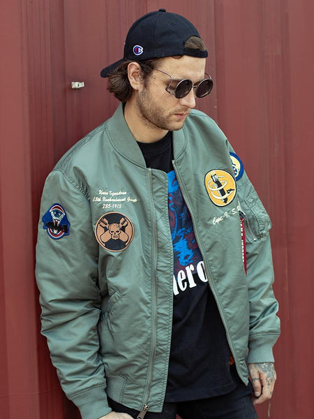 Men's Green Flight Jacket Casual & Simple