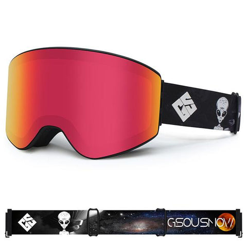 Red Unisex High-end Winter Mountain Frameless Ski Goggles