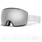 White Unisex Quick Changeable Magnetic Spherical Lens Ski Goggles