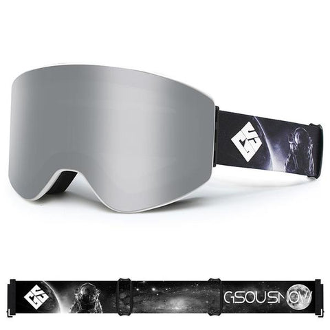 Silver Unisex High-end Winter Mountain Frameless Ski Goggles