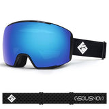 Blue Unisex Quick Changeable Magnetic Spherical Lens Ski Goggles